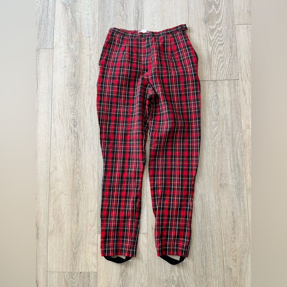 Picone Sport womens Red plaid stirrup pants vintage 1990s